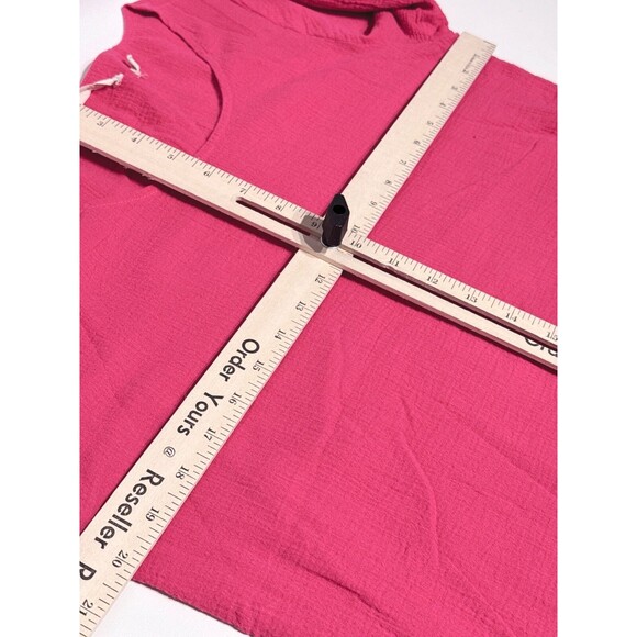 Soft Surroundings Layered Oversized Crinkle Blouse Pink Raspberry Women's Size S - Picture 8 of 9